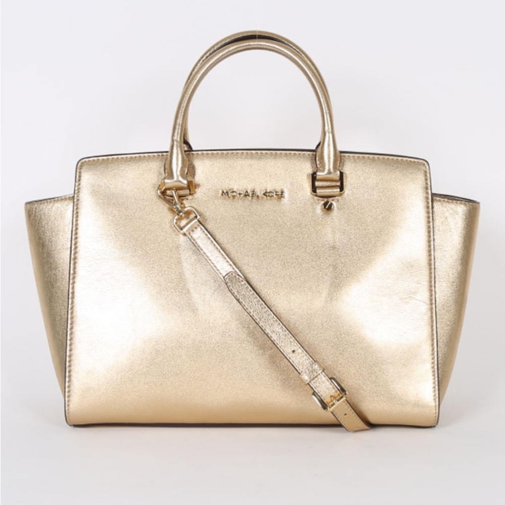 Michael Kors SELMA large Gold Tote - Picture 2 of 13